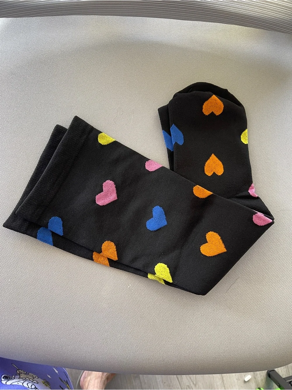 Black Heart-Print Multicolor Hearts